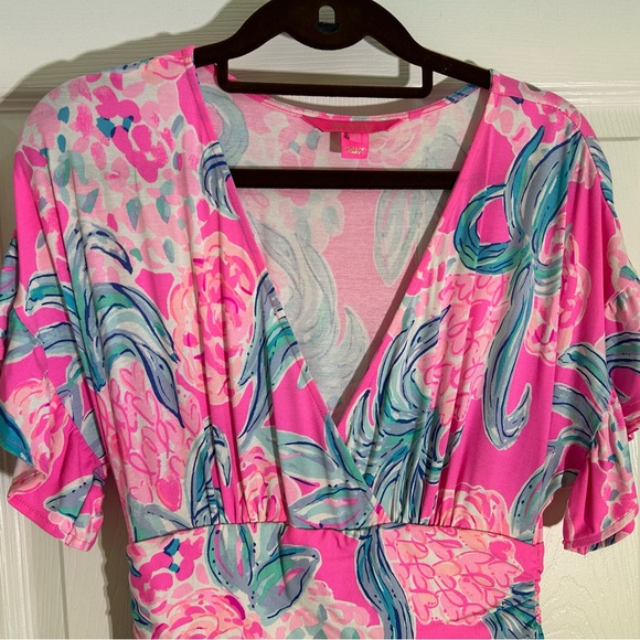 Lilly Pulitzer Jessi Midi Dress Pinking Positive - Picture 3 of 7